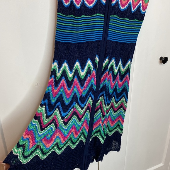 Laundry By Shelli Segal Blue and Green Knit Dress - small - ZipUp - Picture 5 of 5